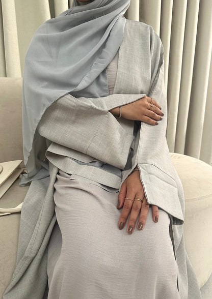 Linen Abaya in Stone