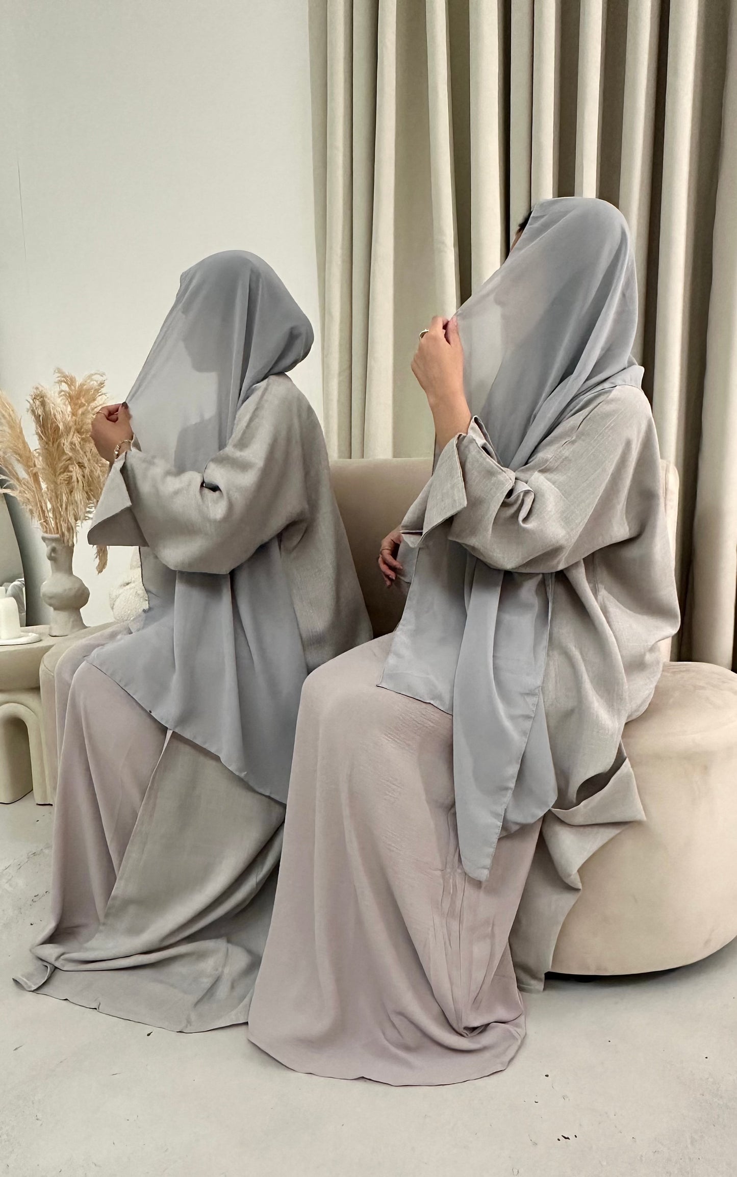 Linen Abaya in Stone